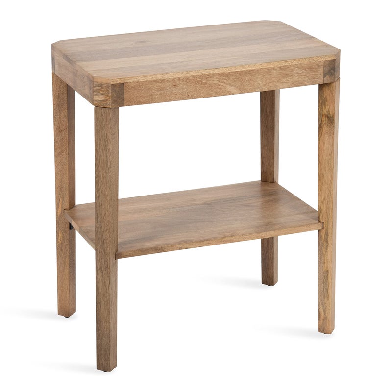 Kate and Laurel Kate and Laurel Talcott MidCentury Rectangle Wood Side Table 22 x 14 x 26 Natural Wood Decorative Transitional Two Tier End Table for Use as a Bedroom Nightstand or Living Room Accent 
