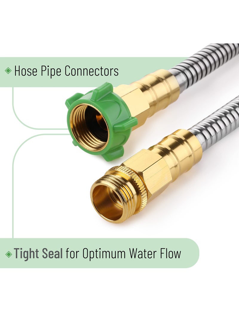 Y&D 3 Feet Short Garden Hose, Heavy Duty Stainless Steel Outdoor Metal Flexible Durable Hose  - Image 5