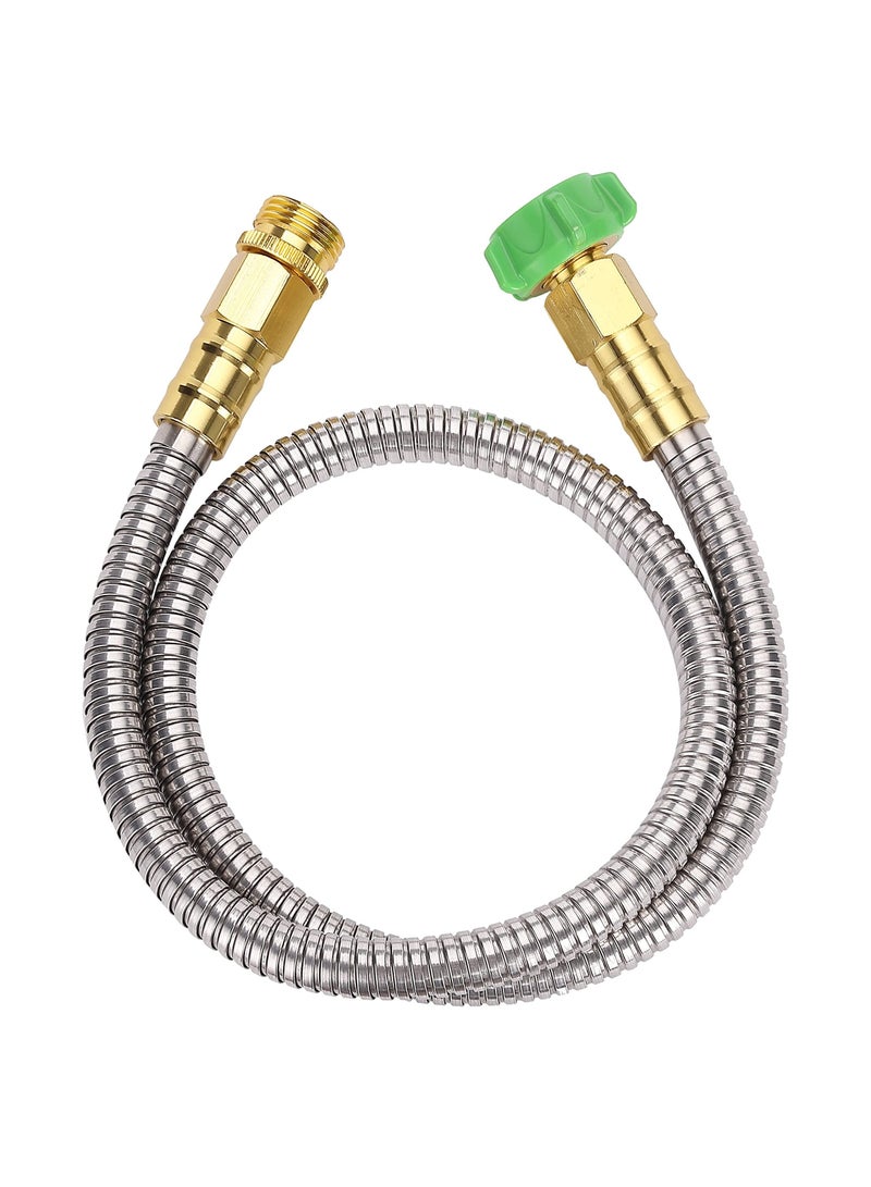 Y&D 3 Feet Short Garden Hose, Heavy Duty Stainless Steel Outdoor Metal Flexible Durable Hose  - Image 1
