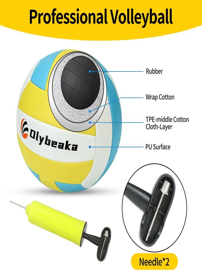 Olybeaka Portable Outdoor Volleyball Net Set for Backyard Beach with Adjustable Poles, Soft PU Volleyball & Pump, Carry Bag and Durable Anti-Sagging Net (Black, 20ft) - Image 4