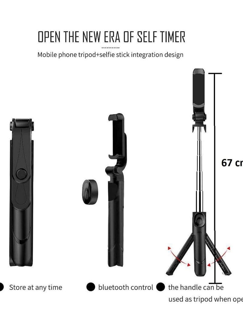 Generic - Ultimate Selfie Stick: Extendable Tripod with Bluetooth | Lightweight Aluminum | Compatible with iPhone, Samsung | Portable Design | Perfect for Photos & Video Calls - Image 1