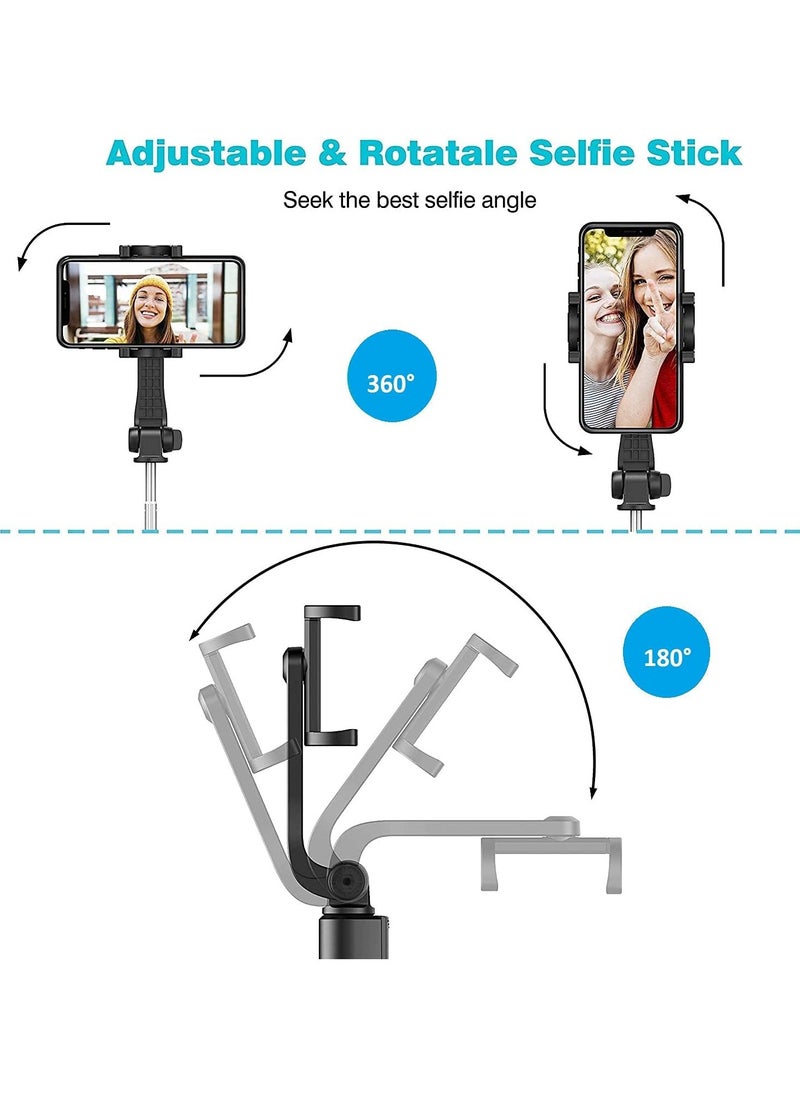 Generic - Ultimate Selfie Stick: Extendable Tripod with Bluetooth | Lightweight Aluminum | Compatible with iPhone, Samsung | Portable Design | Perfect for Photos & Video Calls - Image 1