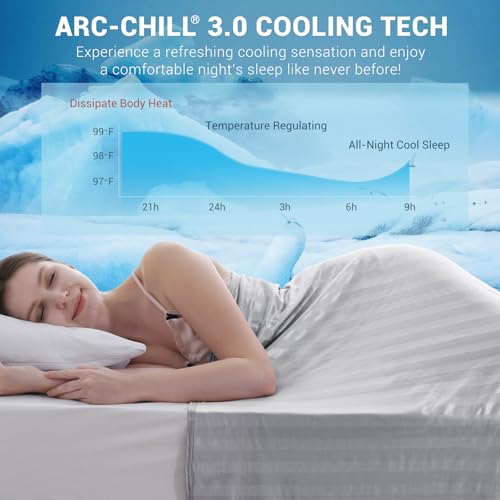 Elegear بطانية إلكيير الثورية للتبريد، تمتص الحرارة للحفاظ على برودة الجسم أثناء التعرق الليلي، قماش مزدوج الجوانب Arc-Chill3.0 ألياف تبريد Q-Max>0.5، بطانيات باردة خفيفة الوزن للصيف للنوم 51“ x 67” - Image 2