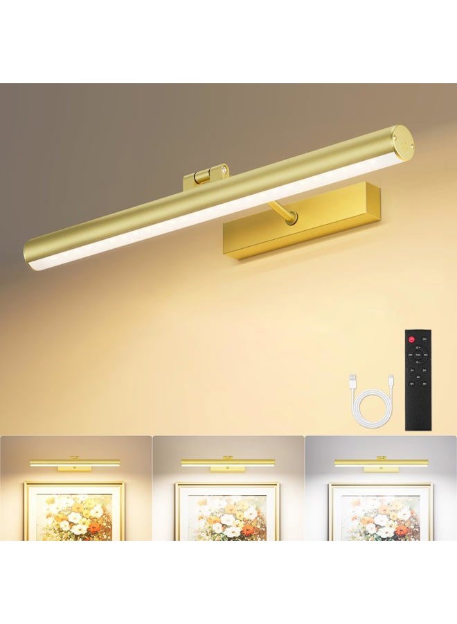 VOLISUN 1 Pack Picture Light, 16 inch Battery Operated Art Light, Remote Control, Gold - Image 1