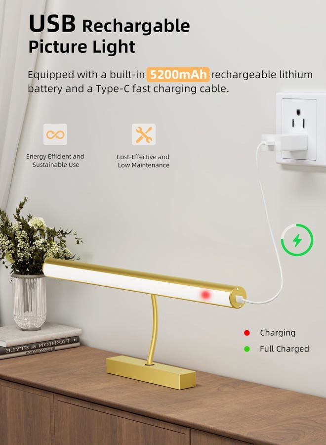 VOLISUN 1 Pack Picture Light, 16 inch Battery Operated Art Light, Remote Control, Gold - Image 4