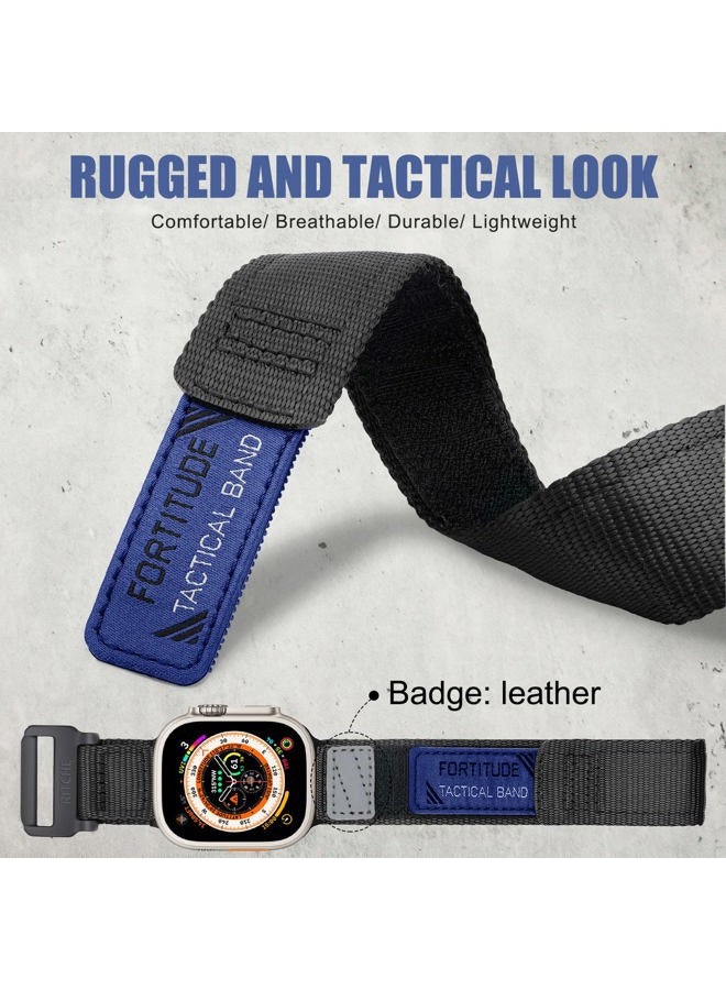 Ritche Nylon Rugged Apple Watch Band, Black, 42mm-44mm - Image 2