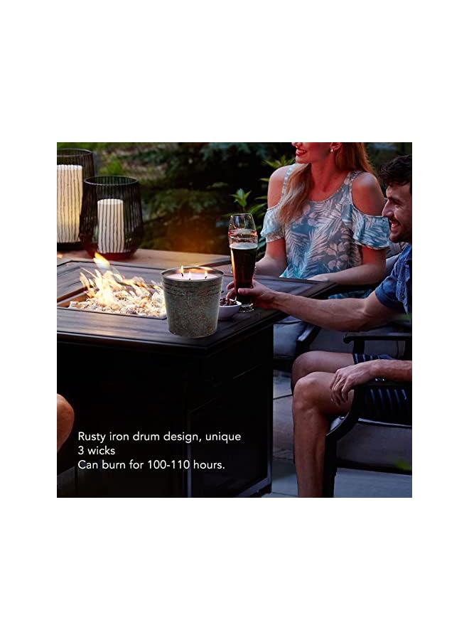 Green Tiger Citronella Candle for Outdoor and Indoor Use, 100-110 Hours Burn Time, Soy Wax Iron Design, 3 Wicks,Citronella Fragrance - Image 3