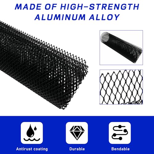 Sylvil Car Grill Mesh, Heavy Duty Aluminum Alloy Grille Insert Bumper with Rhombic Hole, 40"×13" Multifunctional Automotive Screen Mesh Roll for Front Bumper, Car Accessories (6×12 mm) - Image 5