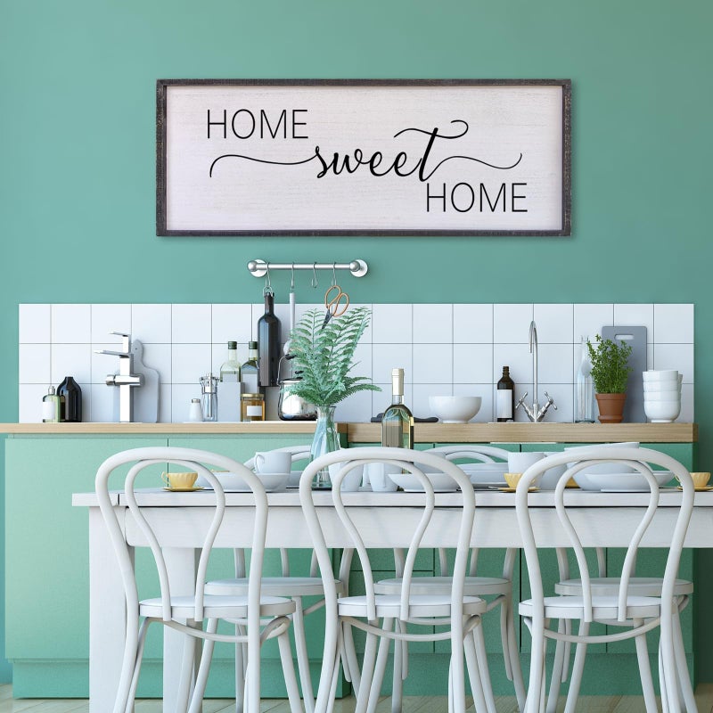 Surfapans Home Sweet Home Sign Wall Decor 40â€X15â€ Master Family Room Above Bed Beautiful Living Room Above Couch Sign Large Rustic Farmhouse Wood Framed Entryway Hanging Wall Art Decoration (Black) - Image 5