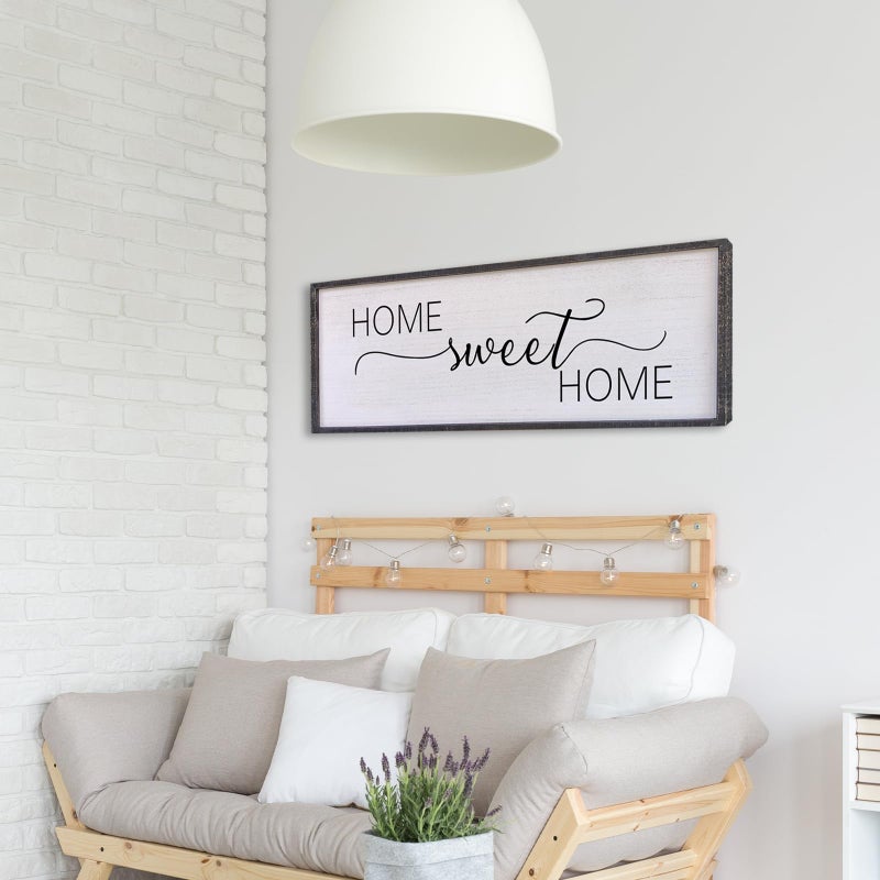 Surfapans Home Sweet Home Sign Wall Decor 40â€X15â€ Master Family Room Above Bed Beautiful Living Room Above Couch Sign Large Rustic Farmhouse Wood Framed Entryway Hanging Wall Art Decoration (Black) - Image 4