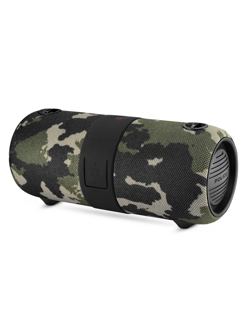 POLICE Foss 2 True Wireless Stereo Speaker with RGB Lights, 70mm Driver, Type-C Charging, Bluetooth 5.3, 3600 mAh, Camouflage - IPX6