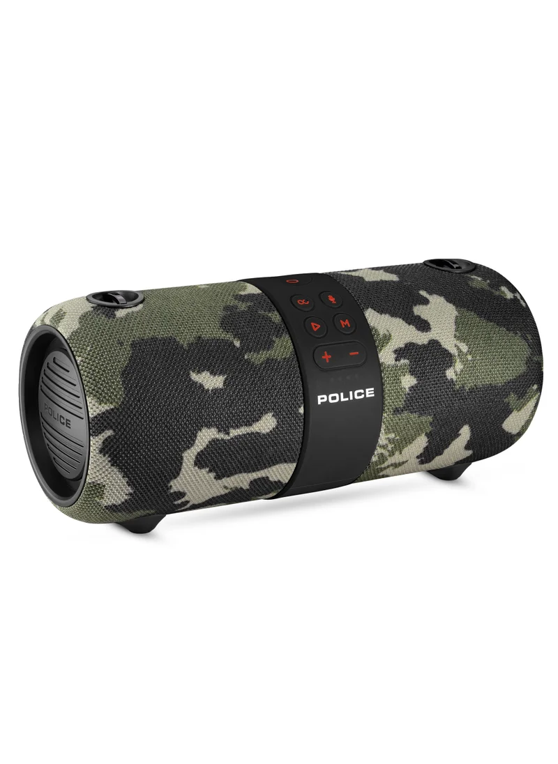 بوليس Foss 2 True Wireless Stereo Speaker with RGB Lights, 70mm Driver, Type-C Charging, Bluetooth 5.3, 3600 mAh, Camouflage - IPX6