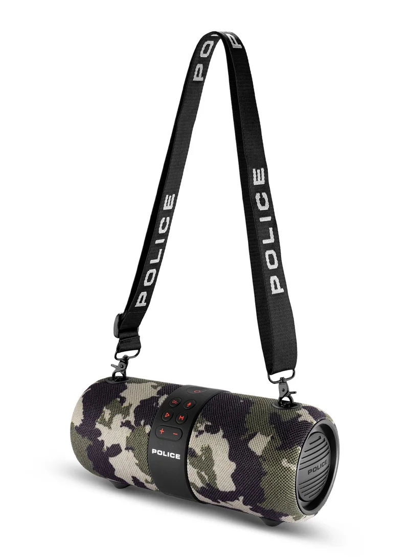 POLICE Foss 2 True Wireless Stereo Speaker with RGB Lights, 70mm Driver, Type-C Charging, Bluetooth 5.3, 3600 mAh, Camouflage - IPX6