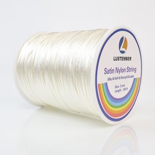 LUSTEMBER 330 Feet Satin Nylon String, 1 mm Silky Smooth Durable Nylon Cord for Jewelry Making, Bracelets, Beading, Necklaces, Macrame, Kumihimo, Rattail, and Chinese Knot Craft - Image 1