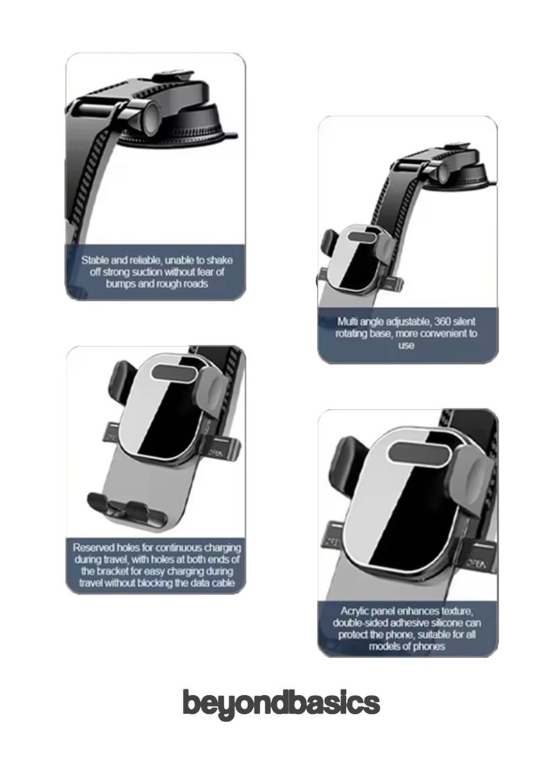 ما وراء الأساسيات حامل هاتف سيارة عالمي قابل للدوران 360 درجة من Beyond Basics، يُثبّت على لوحة القيادة | قاعدة شفط قوية، مضاد للانزلاق، سهل التركيب، قاعدة قابلة للتعديل لأجهزة iPhone وAndroid - تصميم متين من ABS والسيليكون - Image 5