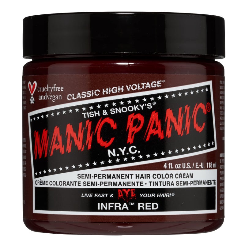 MANIC PANIC Classic Infra Red Semi Permanent Hair Color - Deep Mahogany Red Hair Dye for Women & Men That Lasts 4-6 Weeks - Vegan, Ammonia & Cruelty-Free - Create & Mix Custom Shades (4oz) - Image 1