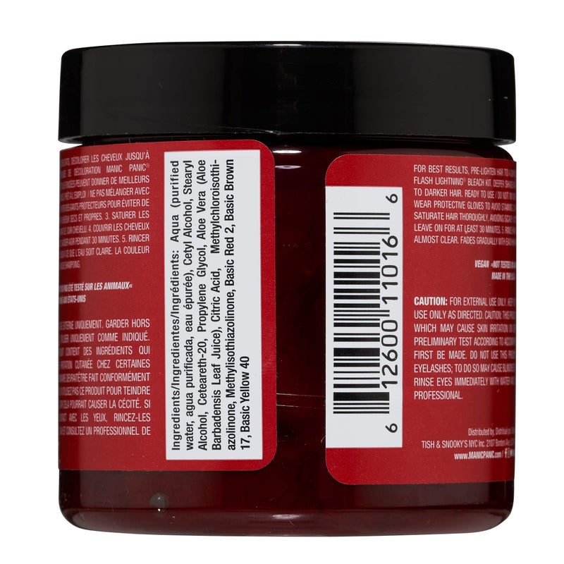 MANIC PANIC Classic Infra Red Semi Permanent Hair Color - Deep Mahogany Red Hair Dye for Women & Men That Lasts 4-6 Weeks - Vegan, Ammonia & Cruelty-Free - Create & Mix Custom Shades (4oz) - Image 2