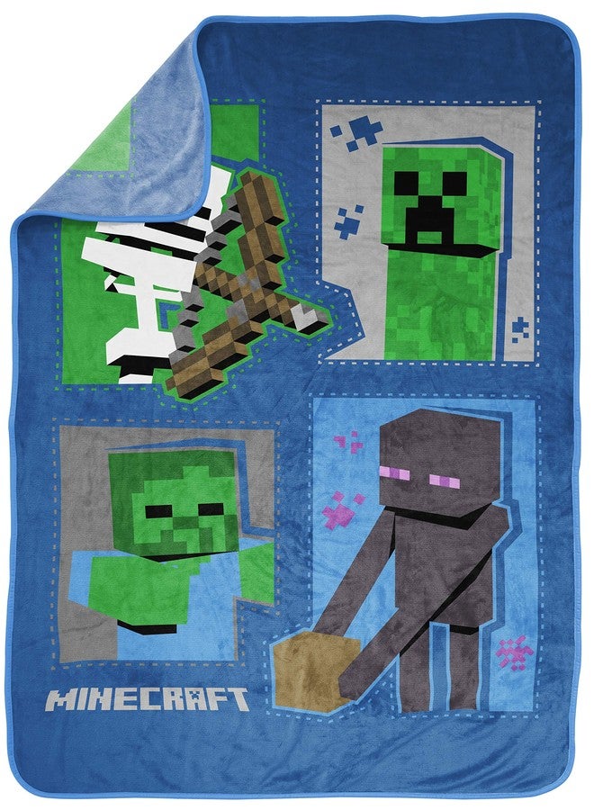 Jay Franco Minecraft Icons Throw Blanket - Measures 46 x 60 inches, Kids Bedding Features Creeper, Enderman, Zombie, & Skeleton - Fade Resistant Super Soft Fleece (Official Minecraft Product) - Image 4