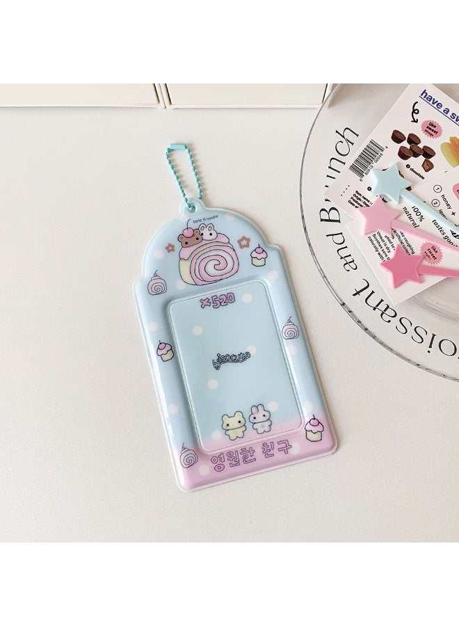 NIBEMINENT 1 - Piece Ideas Around Cultural And Creative Industries Kpop Photo Card Holder Pendant Key Chain ID Badge Holder ID Card Holder Photo Card Protector for School ID Office ID Access Card for Women Girls - Image 1