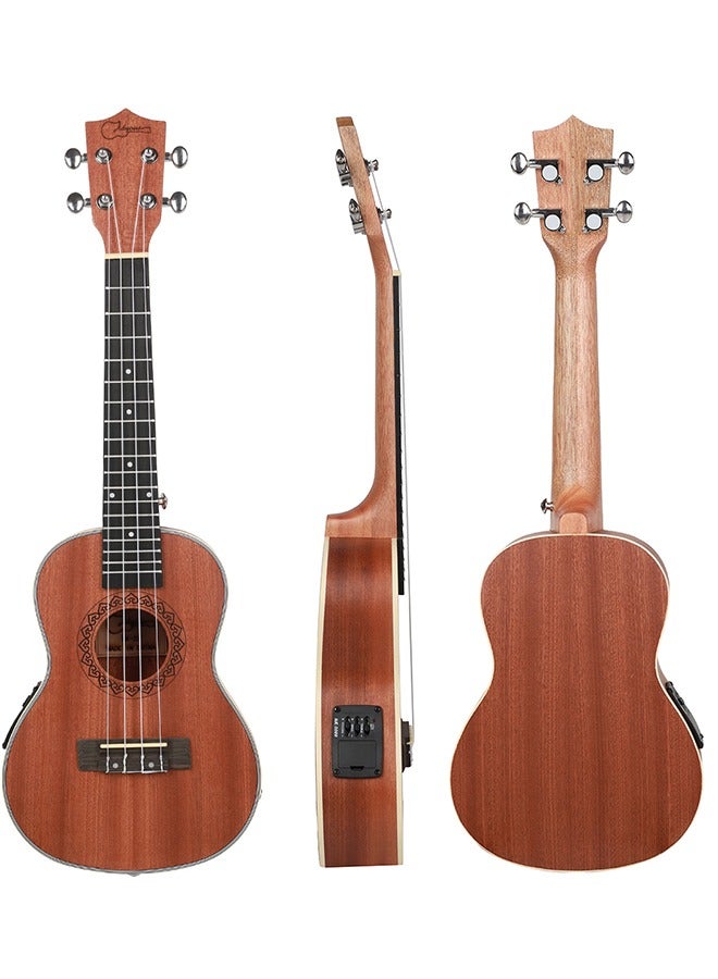 Jidyous Concert  Ukelele 23-Inch Wood Ukulele Built-in Equalizer Kit With Carry Bag - Image 2
