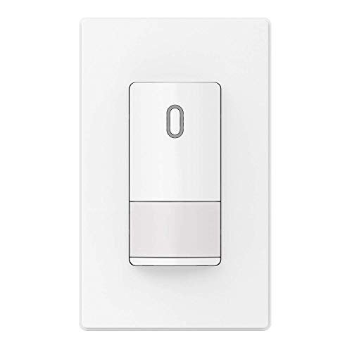 ELEGRP Single Pole Occupancy Motion Sensor Light Switch, Need Grounding Wire No Neutral Wire, 120° Sensor Coverage PIR Infrared Motion Activated, for CFL/LED/Incandescent Bulb, UL,1 Pack, Matte White - Image 1