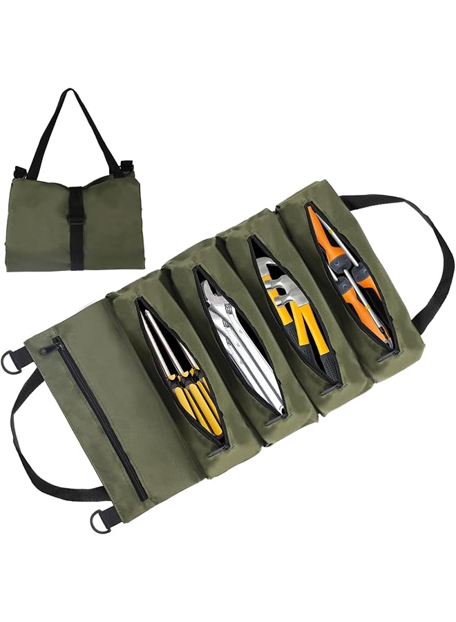 PROMASS promass Tool bag Roll Up Organizer, Heavy Duty Roll Tool Bag Organizer, Tool Pouch for Electrician Mechanic Tool Roll Up Pouch Storage Bag, Gift for Men, Father Day Dad Gifts, Carrier Tote Bag  - Image 1
