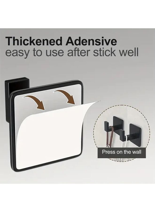 2Pcs Black Self Adhesive No Drill Bathroom Towel Robe Hooks Damage Free Space Saving - Image 4