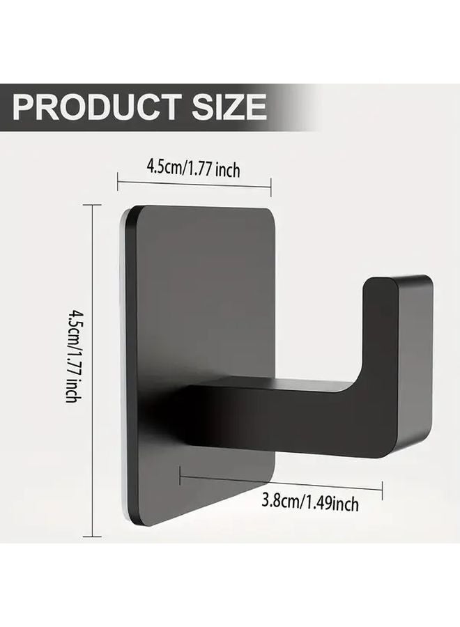 2Pcs Black Self Adhesive No Drill Bathroom Towel Robe Hooks Damage Free Space Saving - Image 5