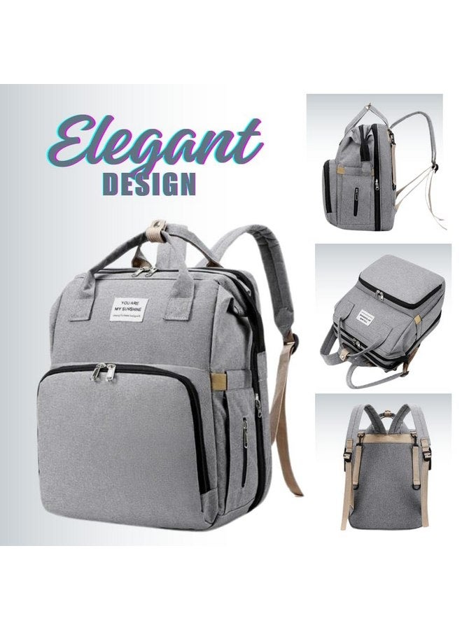 Generic Diaper Bag Backpack - Multifunction Travel Changing Diaper Bags - Convertible Mommy Bag Travel Bag, Waterproof, Large Capacity, Stylish and Durable (Grey), Standard, DB-001 - Image 4