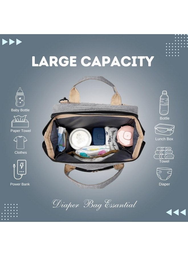 Generic Diaper Bag Backpack - Multifunction Travel Changing Diaper Bags - Convertible Mommy Bag Travel Bag, Waterproof, Large Capacity, Stylish and Durable (Grey), Standard, DB-001 - Image 5