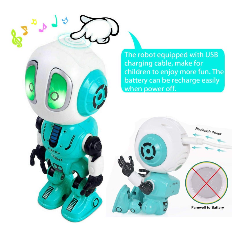 MING YING 66 Talking Robot for Kids Toys - Mini Robot Toys That Repeats What You Say, Robot Toys for 4 5 6 Year Old Girls and Boys, Stocking Stuffers for Boys and Girls (Blue) - Image 3