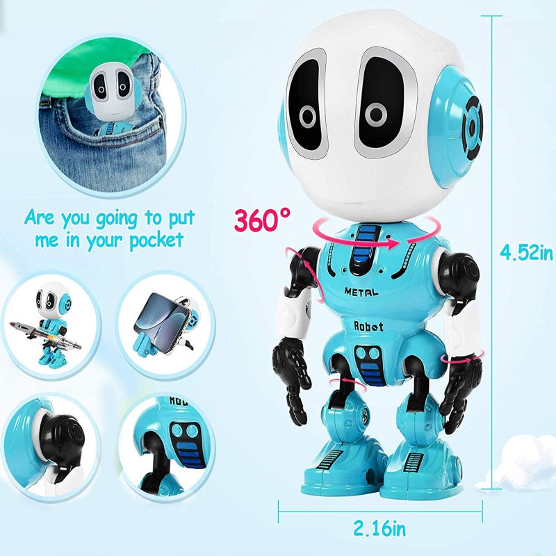 MING YING 66 Talking Robot for Kids Toys - Mini Robot Toys That Repeats What You Say, Robot Toys for 4 5 6 Year Old Girls and Boys, Stocking Stuffers for Boys and Girls (Blue) - Image 5