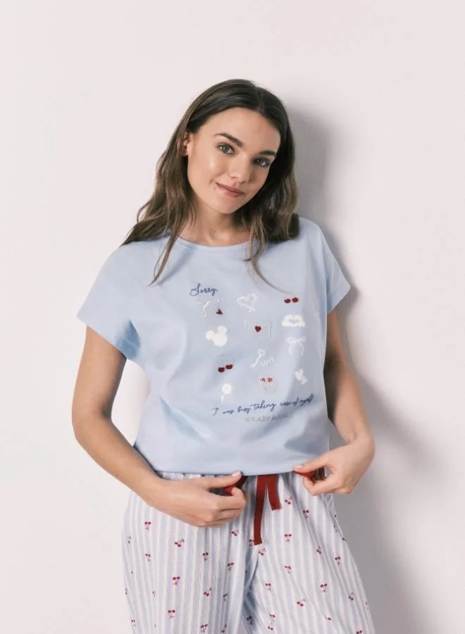 women'secret  Cotton short sleeve long pyjamas MICKEY for Women | Best Price UAE