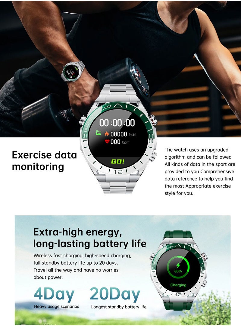 Unisex Bluetooth SmartWatch, Call Information Synchronization, Dial Pad, Support Bluetooth Calls, 1.53-Inch High-Definition Screen Full-Screen Touch, IP67 Waterproof, Magnetic Charging, Sports Health Monitoring, RT SK41