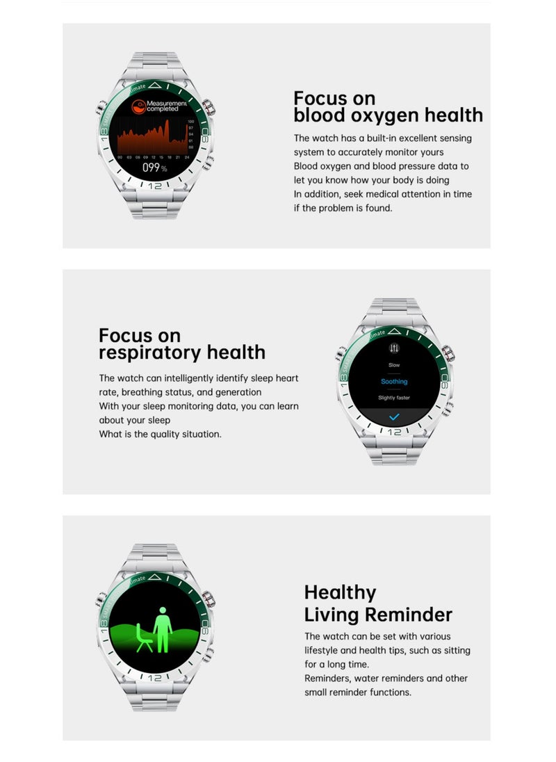 Unisex Bluetooth SmartWatch, Call Information Synchronization, Dial Pad, Support Bluetooth Calls, 1.53-Inch High-Definition Screen Full-Screen Touch, IP67 Waterproof, Magnetic Charging, Sports Health Monitoring, RT SK41
