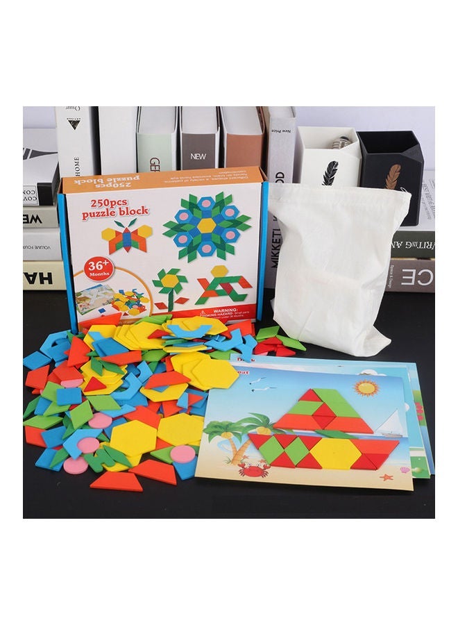 250-Piece Wooden Tangram Geometry Puzzles - Image 3
