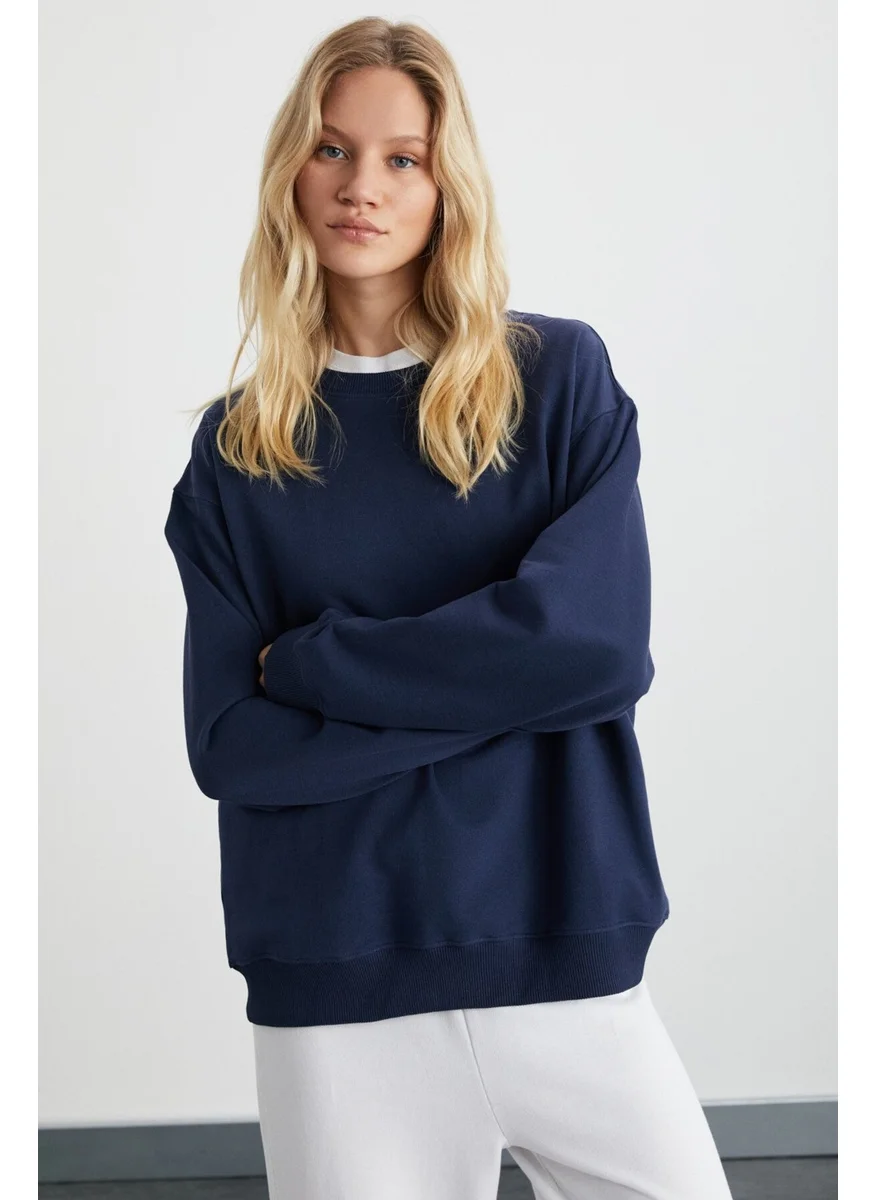 جريميلانج Karıus Women's Navy Blue Sweatshirt