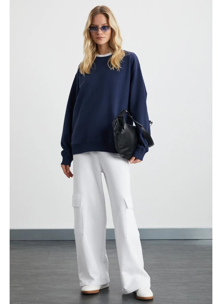 جريميلانج Karıus Women's Navy Blue Sweatshirt