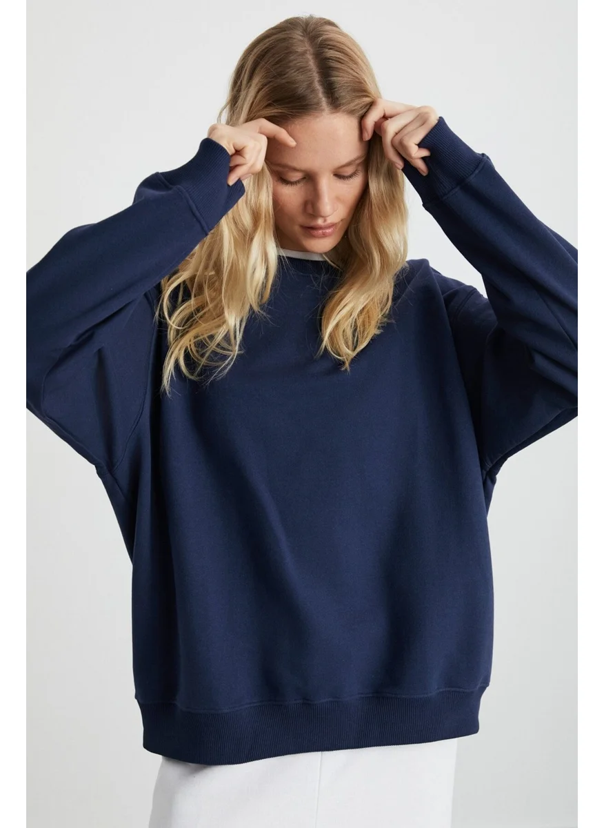 جريميلانج Karıus Women's Navy Blue Sweatshirt