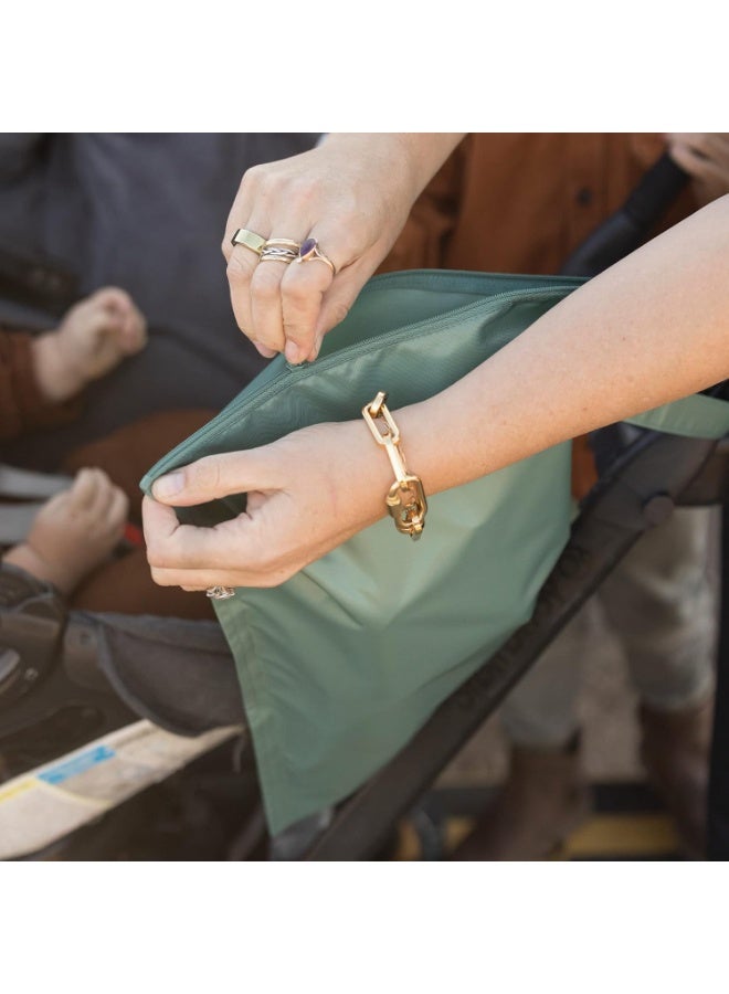 Tiny Twinkle Mess Proof Wet Bags | 2-Pack Reusable Waterproof Wet Bags for Swimsuits | Baby Clothes | Travel & Diaper Bag (Slate, Olive) - Image 2