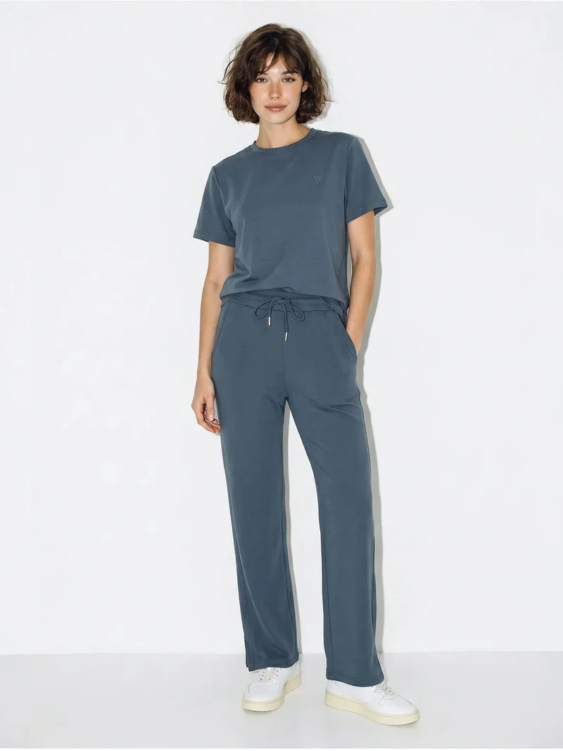 Bianco Lucci LUCCI Two-Piece T-Shirt And Wide-Leg Trouser Set