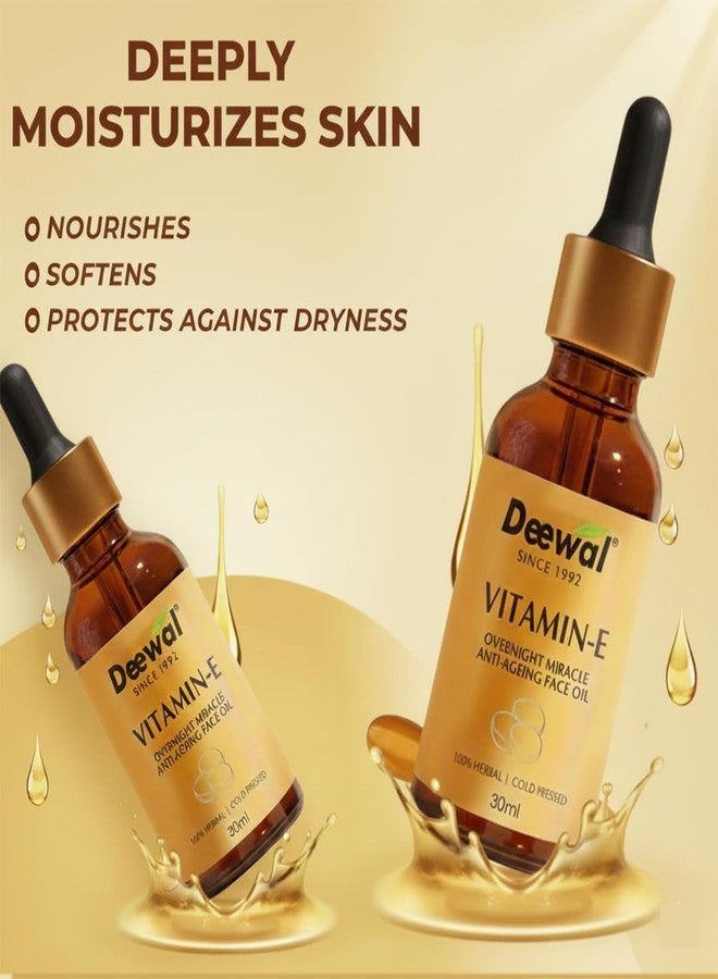 Deewal Vitamin E Face Oil | Anti-Aging & Brightening Face Oil for Glowing Skin | Cold-Pressed Oils for Skin Radiance & Dullness Removal | Face Oil for Men & Women - 100% Natural - Image 4