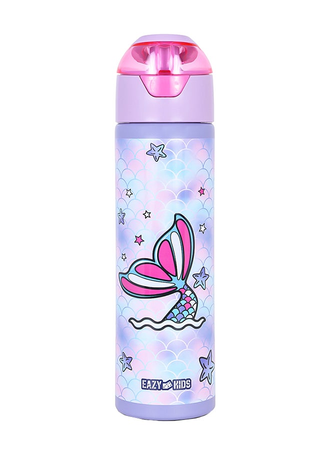 Eazy Kids Double Wall Insulated Steel Water Bottle With Spray Mermaid Pink, 640Ml  - Image 1