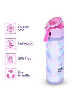 Eazy Kids زجاجة مياه معزولة مزدوجة الجدار من الفولاذ مع بخاخ، وردية اللون، 640 مل  - Image 5