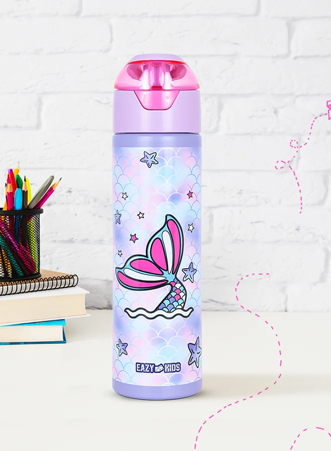 Eazy Kids Pink Eazy Kids Insulated SS Water Bottle w/Spray Mermaid - 640ml  | Best Price UAE