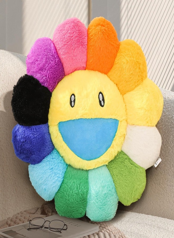 SHINUOER Flower Pillow, Smiley Face Sunflower Plush Pillow, Cute Flower Floor Cushion 15.7", Soft Decorative Throw Pillow for Bedroom, Sofa, Car or Dorm Decor - Image 1