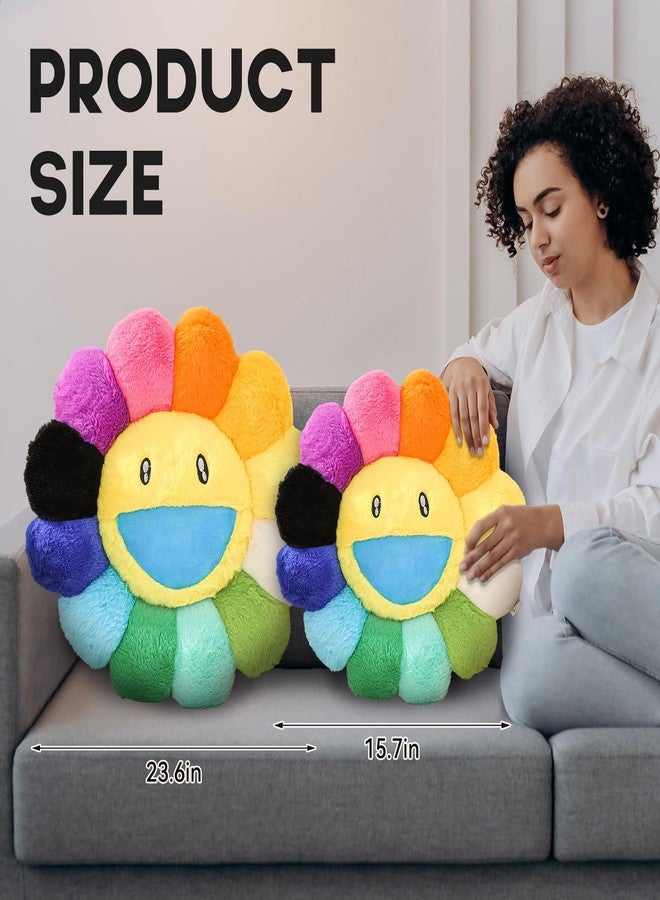 SHINUOER Flower Pillow, Smiley Face Sunflower Plush Pillow, Cute Flower Floor Cushion 15.7", Soft Decorative Throw Pillow for Bedroom, Sofa, Car or Dorm Decor - Image 4