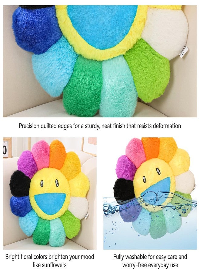 SHINUOER Flower Pillow, Smiley Face Sunflower Plush Pillow, Cute Flower Floor Cushion 15.7", Soft Decorative Throw Pillow for Bedroom, Sofa, Car or Dorm Decor - Image 3
