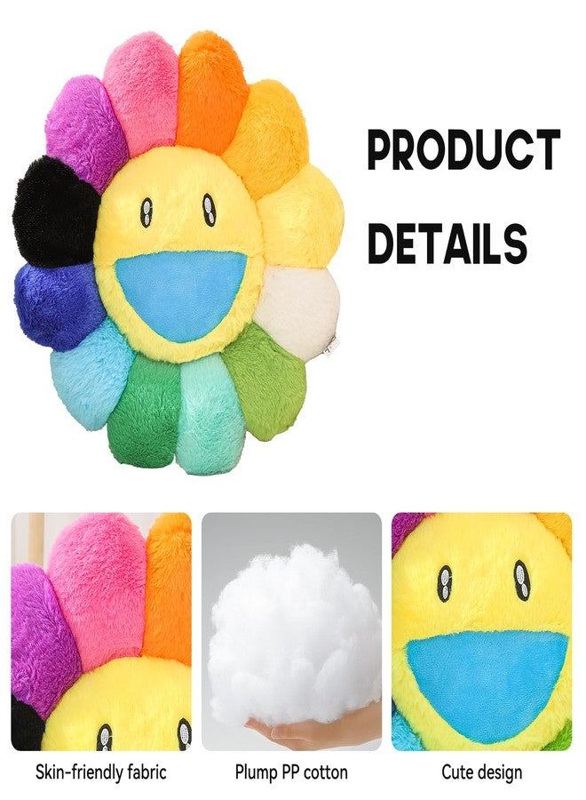 SHINUOER Flower Pillow, Smiley Face Sunflower Plush Pillow, Cute Flower Floor Cushion 15.7", Soft Decorative Throw Pillow for Bedroom, Sofa, Car or Dorm Decor - Image 2