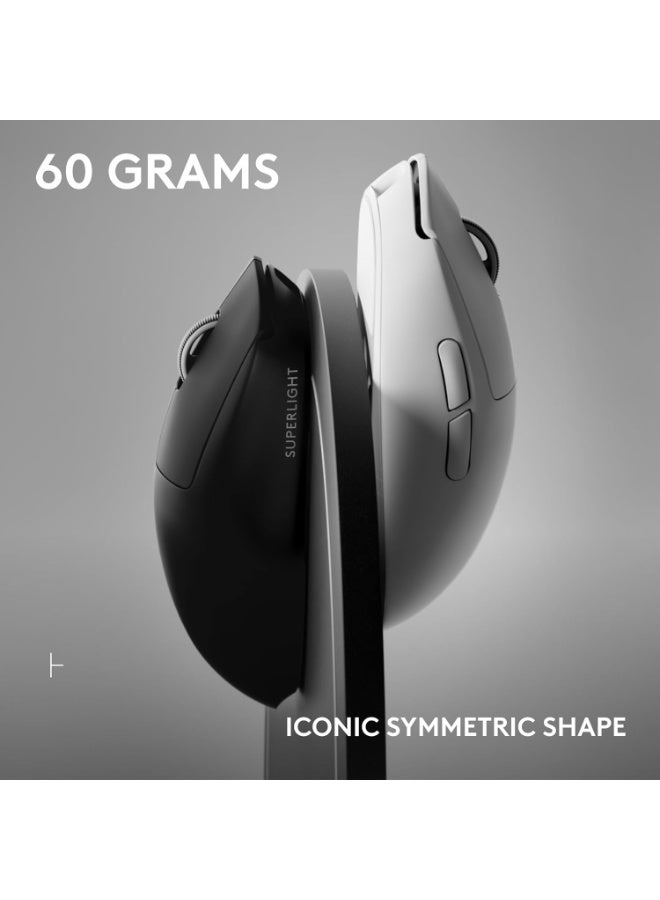 لوجيتيك ماوس الألعاب اللاسلكي Logitech G PRO X SUPERLIGHT 2 SE، ماوس احترافي بوزن 60 جرام مع 5 أزرار قابلة للبرمجة، مستشعر 44K DPI، 888+ IPS، معدل تقرير 1 كيلوهرتز، شحن USB-C لجهاز الكمبيوتر/ماك - أسود - Image 5